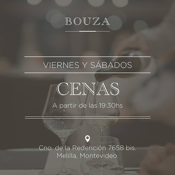 Viernes y sábados cenas en el restaurante Bodega Bouza